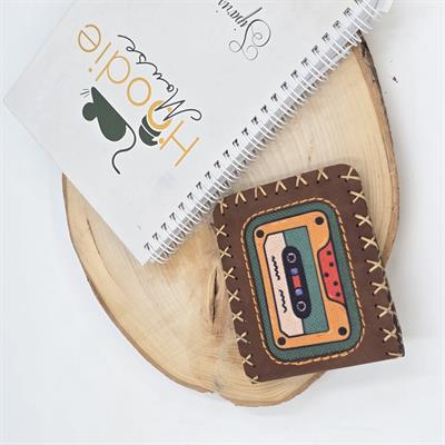 Retro Kaset Figürlü Küçük Cüzdan Etnik Bohem Retro Style -Taba