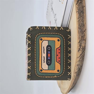 Retro Kaset Figürlü Küçük Cüzdan Etnik Bohem Retro Style -Yeşil
