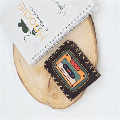 Retro Kaset Figürlü Küçük Cüzdan Etnik Bohem Retro Style -Acı Kahve
