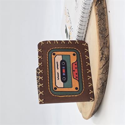 Retro Kaset Figürlü Küçük Cüzdan Etnik Bohem Retro Style -Taba