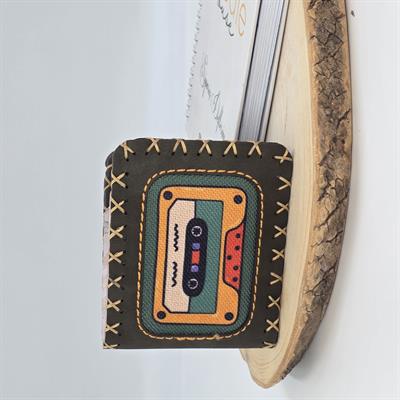 Retro Kaset Figürlü Küçük Cüzdan Etnik Bohem Retro Style -Yeşil