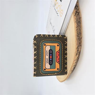 Retro Kaset Figürlü Küçük Cüzdan Etnik Bohem Retro Style -Yeşil