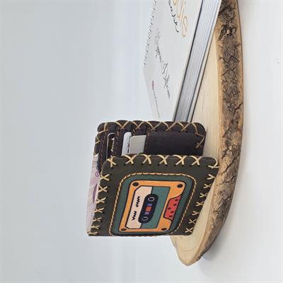 Retro Kaset Figürlü Küçük Cüzdan Etnik Bohem Retro Style -Yeşil