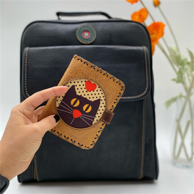 Sade Desen Unisex Siyah Çanta, Kedi Aşkı Hardal Cüzdan Hem Sırt Hem Capraz Hem Elde Etnik Bohem Style KOMBIN