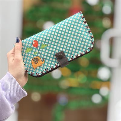 Şansın ve Neşenin İmzası! Balonlu Fil Figürlü Büyük Cüzdan (El Yapımı Puantiyeli) Bohem Retro Vintage