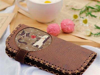 Tilki Figürlü Büyük Cüzdan Etnik Bohem Retro Vintage Style - KAHVERENGİ