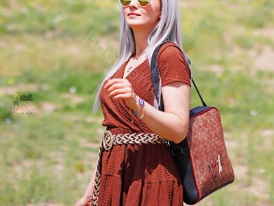 Tilki Figürlü Büyük Postacı Kol Çantası Etnik Bohem Style - Siyah