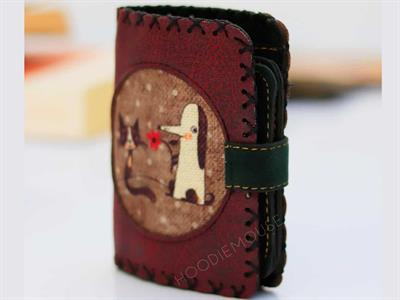 Tilki Figürlü Küçük Cüzdan Etnik Bohem Retro Style - Bordo
