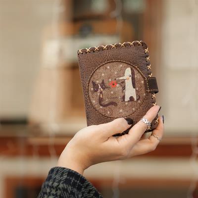 Tilki Figürlü Küçük Cüzdan Etnik Bohem Retro Style - Kahverengi