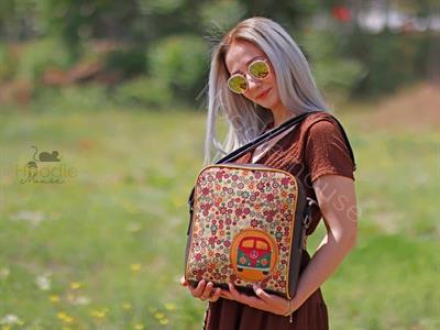 Wosvos Figürlü Büyük Postacı Kol Çantası Etnik Bohem Style - Kahverengi