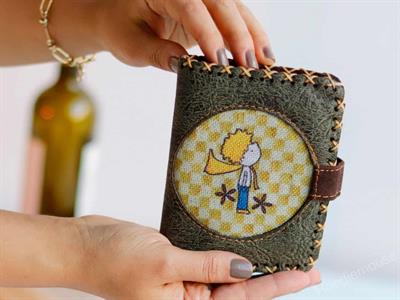 Y. Küçük Prens Figürlü Küçük Cüzdan Etnik Bohem Retro Style - Yesil