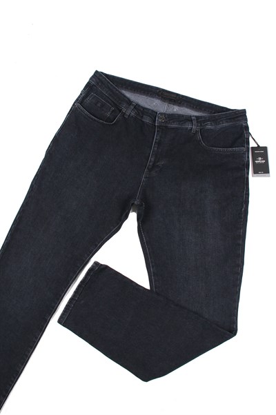 LACARINOYüksek Bel Battal Kesim Ebony Black Erkek Jean Pantolon