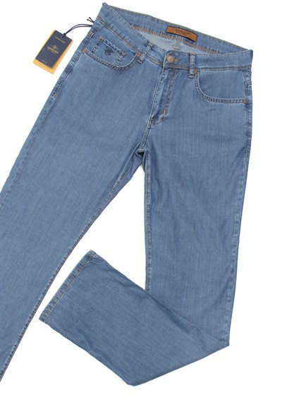 LACARINOKlasik Kesim Boru Paça Blue Tencel Pantolon