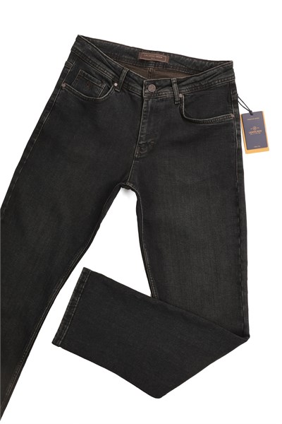 LACARINOYüksek Bel Boru Paça Ek Beden Od Brown Erkek Jean Pantolon