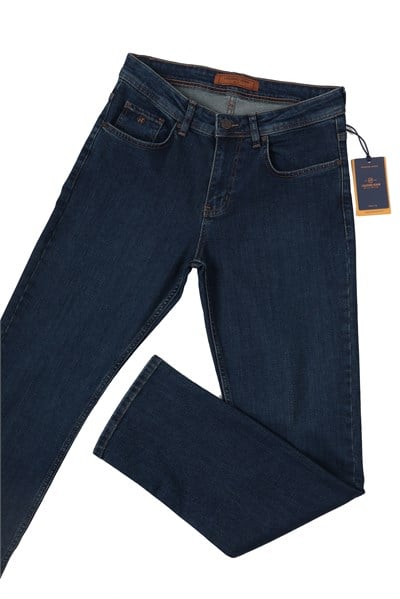 LACARINOYüksek Bel Boru Paça Dark Blue Ek Beden  Erkek Jean Pantolon