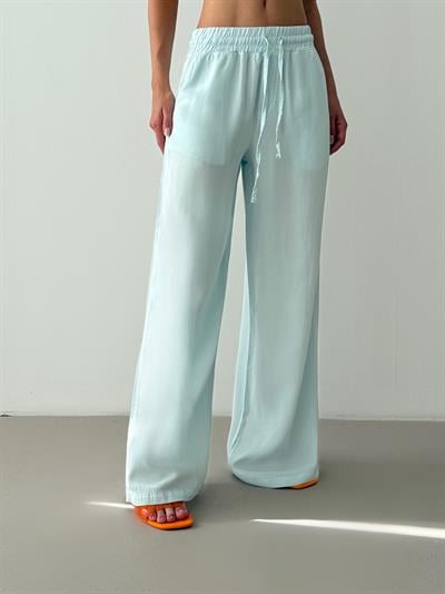 LACARINOBel Lastikli Salaş Bebe Mavi Palazzo Pantolon