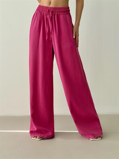 LACARINOBel Lastikli Salaş Fuşya Palazzo Pantolon