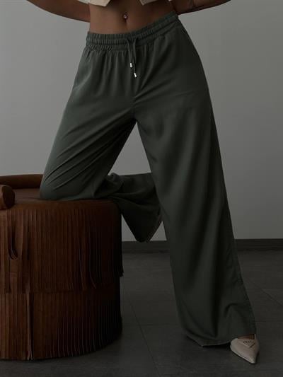 LACARINOBel Lastikli Salaş Vizon Palazzo Pantolon