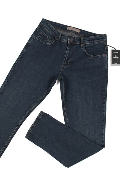 LACARINOYüksek Bel Dar Paça Dark Blue Tint Erkek Jean Pantolon