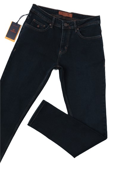 LACARINOYüksek Bel Yarım Boru Paça Ek Beden Blue Black Erkek Jean Pantolon
