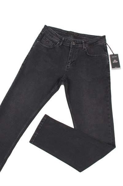 LACARINOYüksek Bel Dar Paça Ek Beden Füme Erkek Jean Pantolon
