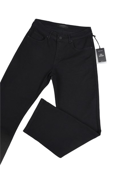 LACARINOYüksek Bel Bol Paça Rahat Kalıp Black Erkek Jean Pantolon