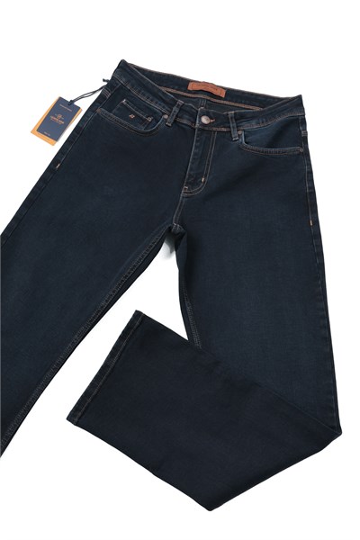 LACARINOYüksek Bel Bol Paça Rahat Kalıp Blue Black Erkek Jean Pantolon