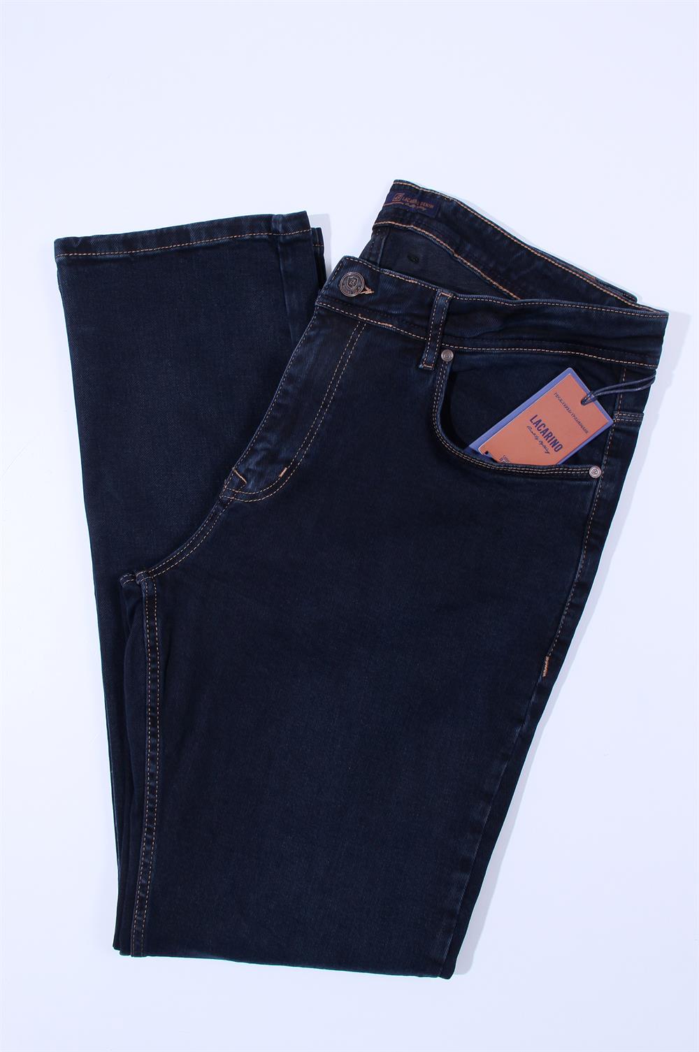 LACARINOYüksek Bel Klasik Kesim Blue Black Jean Pantolon