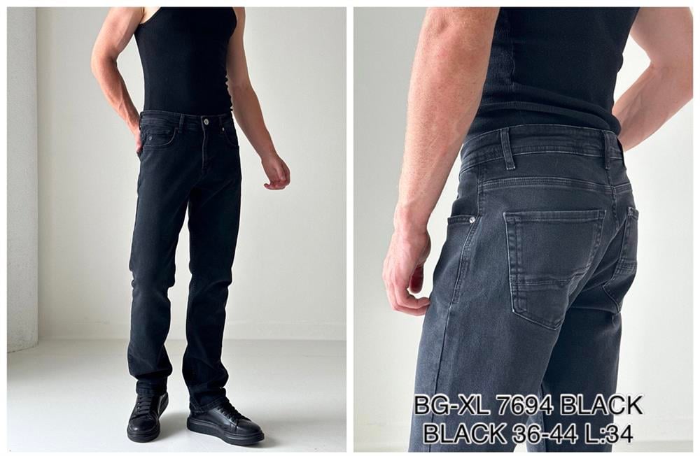 LACARINOYüksek Bel Boru Paça Battal Kesim Black Jean Pantolon