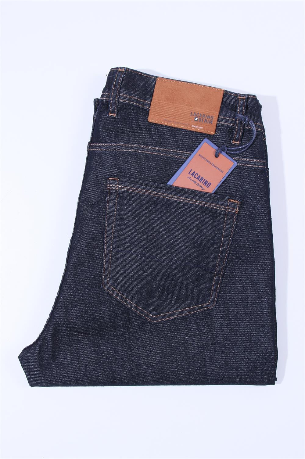 LACARINOYüksek Bel Boru Paça Navy Blue Battal Pantolon
