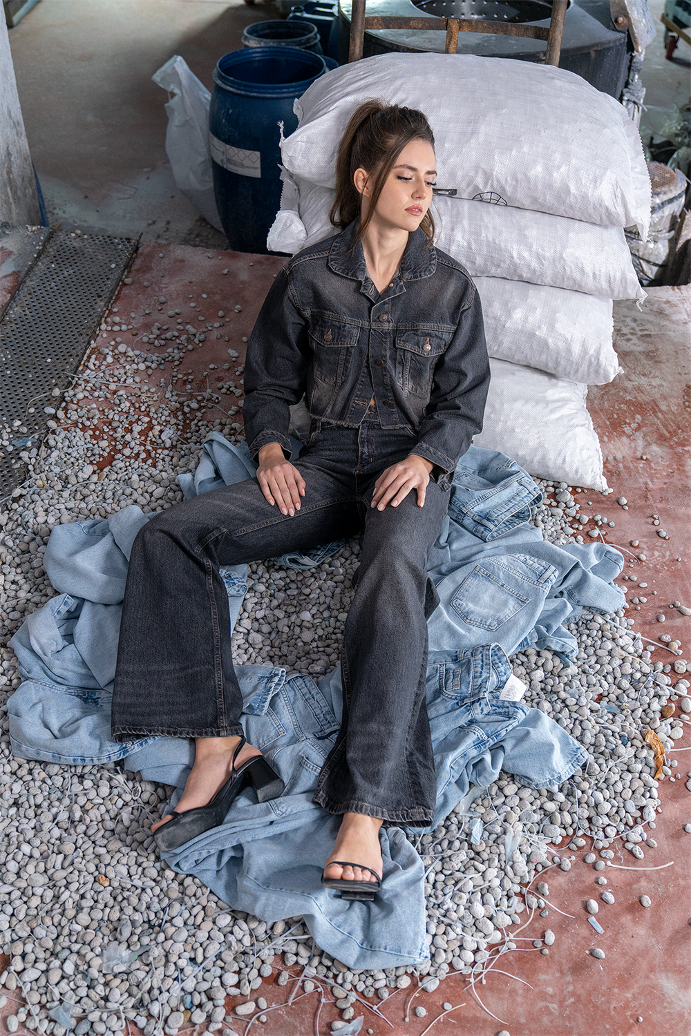 LACARINOGömlek Cep Detaylı Brown Denim Ceket