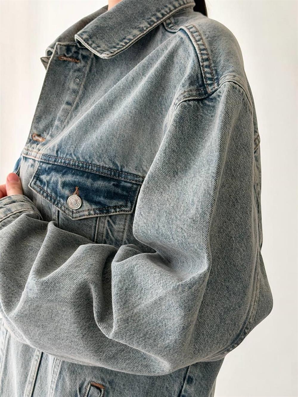 LACARINOKadın Cep Detaylı Denim Ceket