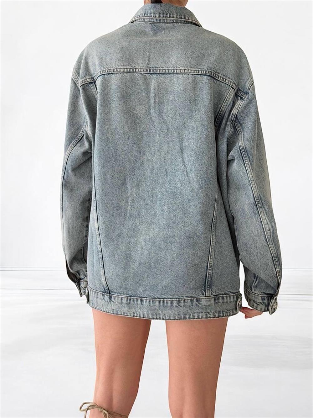 LACARINOKadın Cep Detaylı Denim Ceket