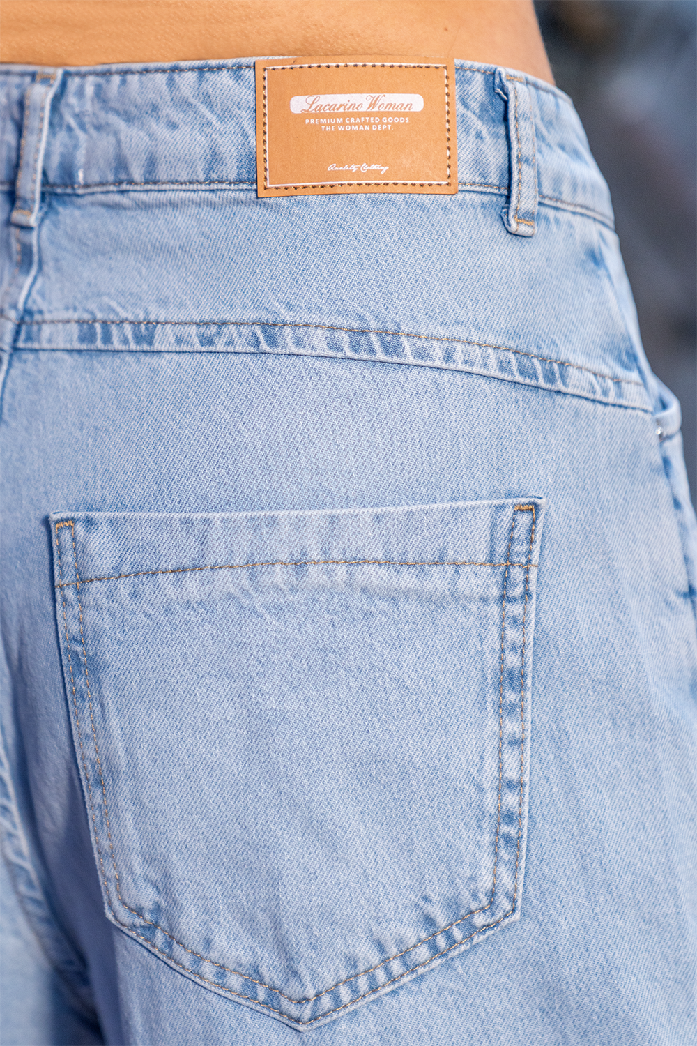 LACARINOYüksek Bel Cep Detaylı Blue E. Wide Leg Jean Pantolon