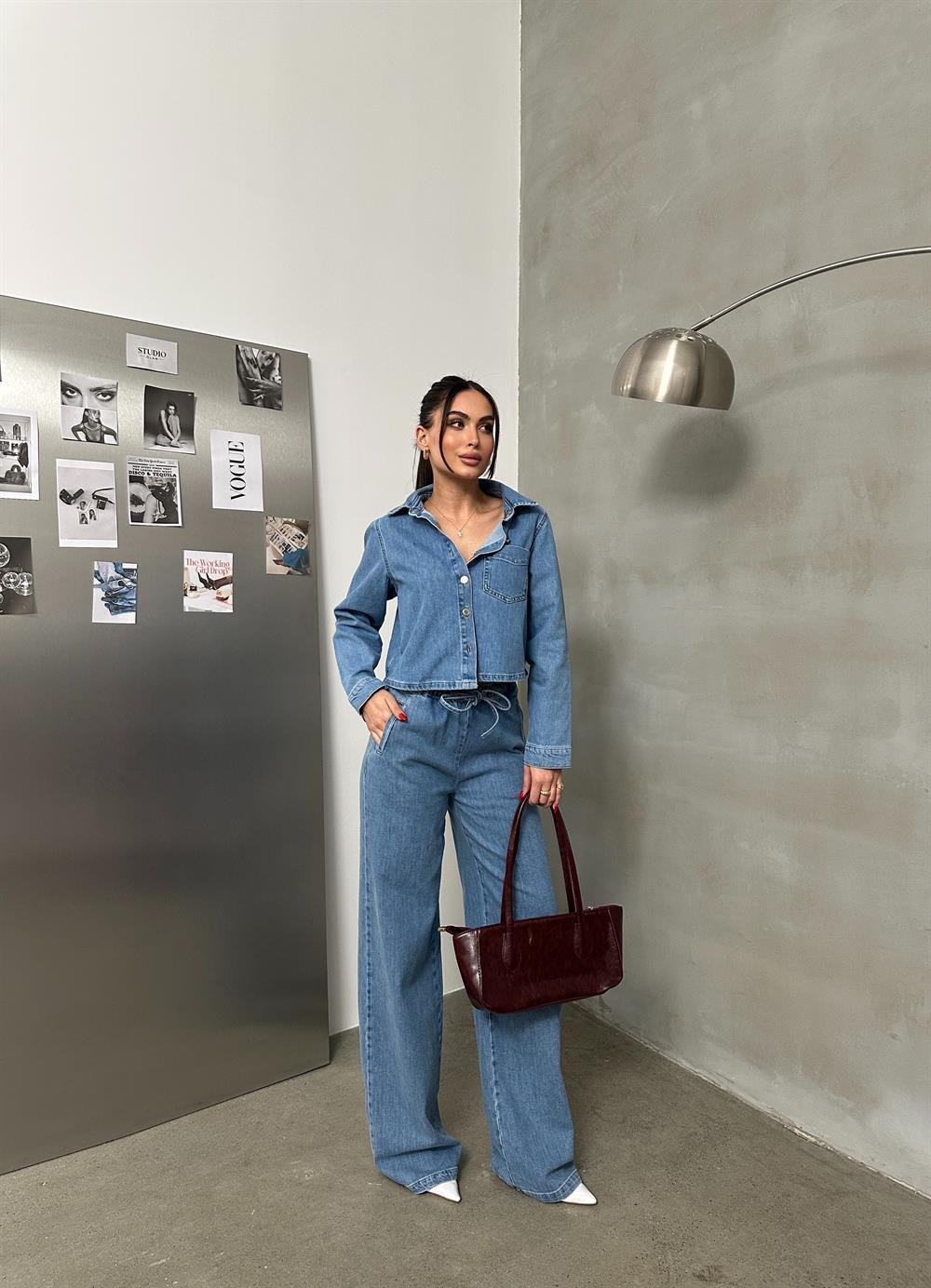 LACARINOKadın Ceo Detaylı Light Blue Denim Gömlek 