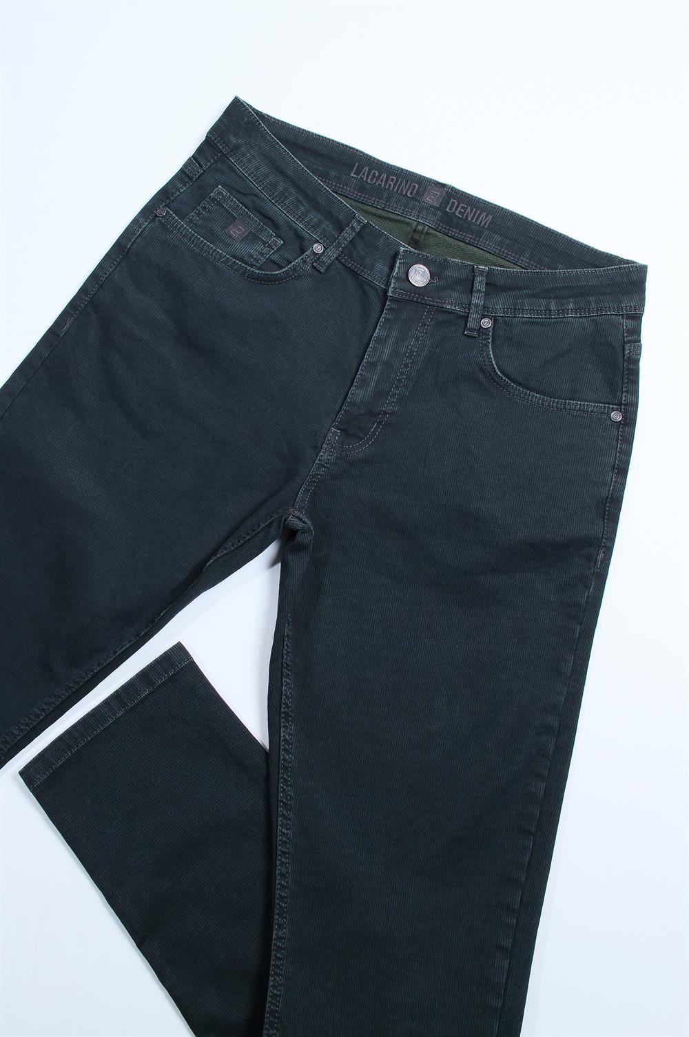 LACARINOYüksek Bel Dar Paça Blue Haki Jean Pantolon