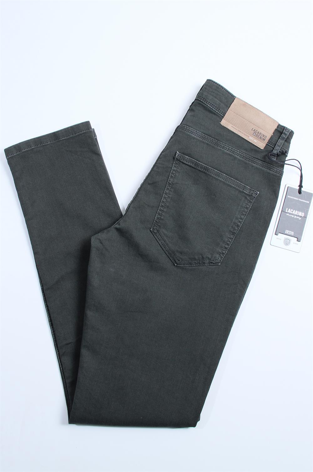 LACARINOYüksek Bel Dar Paça Blue Haki Jean Pantolon