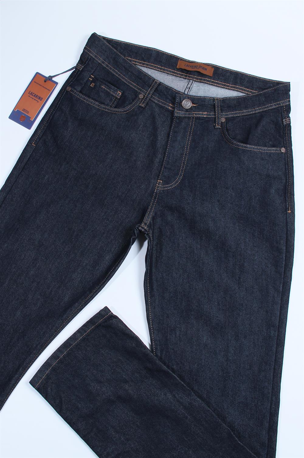 LACARINOYüksek Bel Boru Paça Navy Blue Jean Pantolon