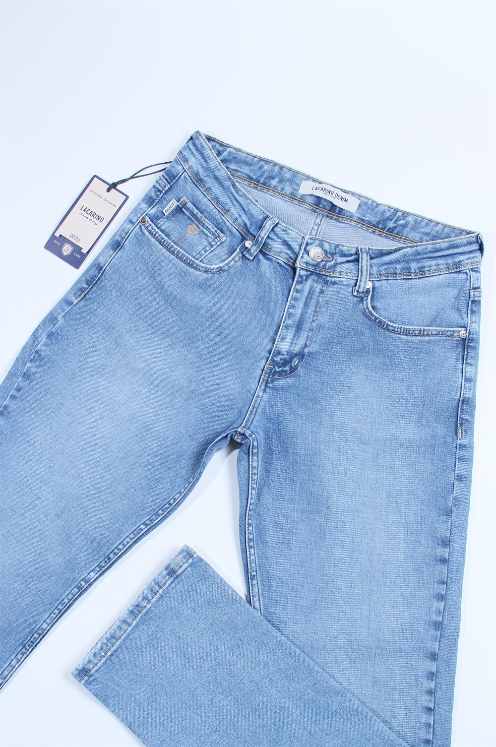 LACARINOErkek Bol Paça Light Blue Jean Pantolon