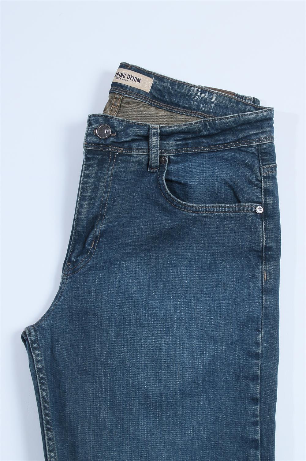 LACARINOErkek Bol Paça Matrix Kesim Od Green Jean Pantolon