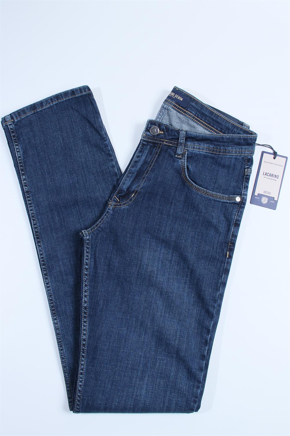 LACARINOYüksek Bel Yarım Boru Paça Dark Blue Erkek Jean Pantolon