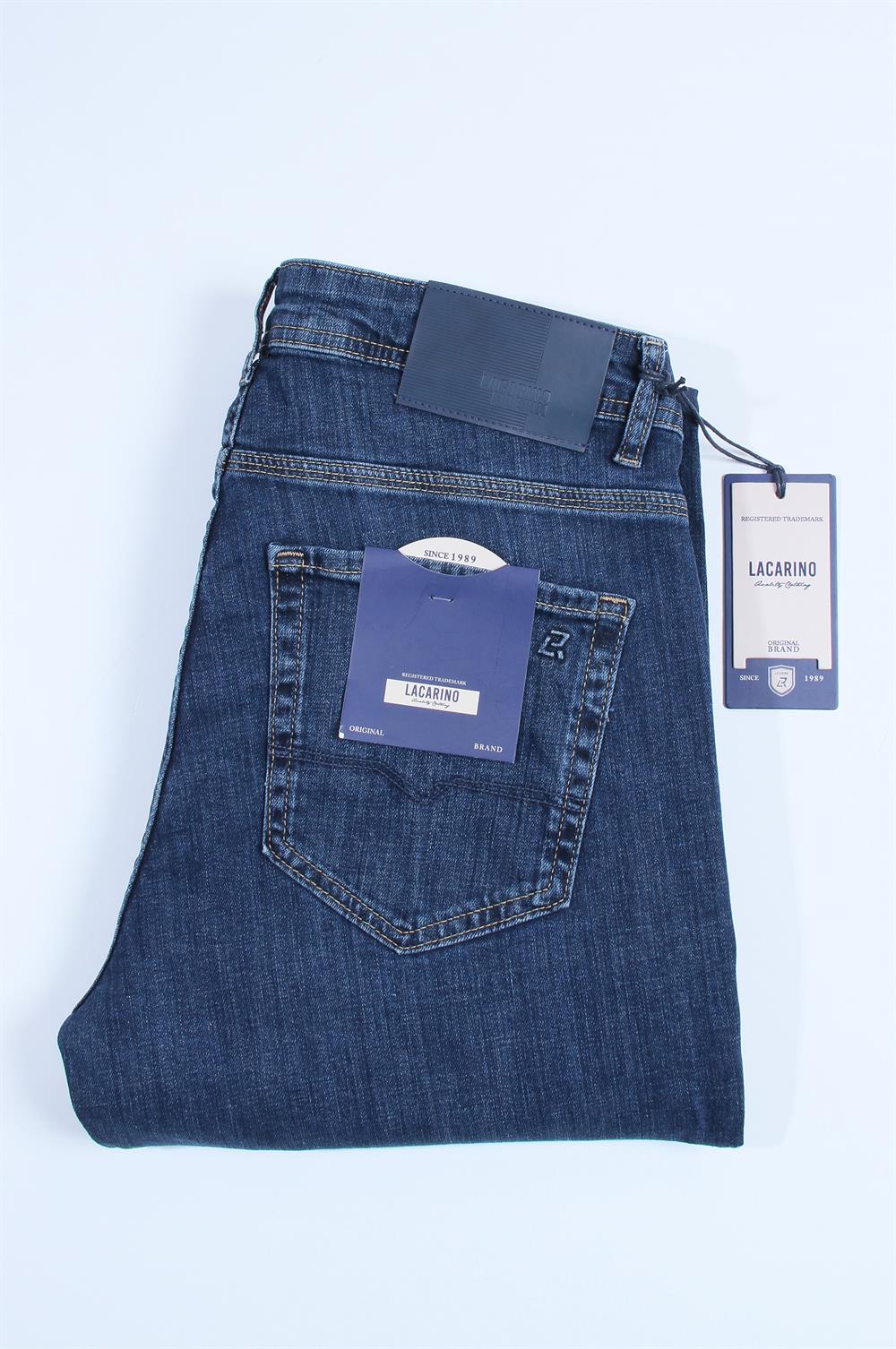 LACARINOYüksek Bel Yarım Boru Paça Dark Blue Erkek Jean Pantolon