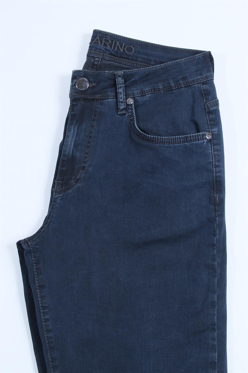 LACARINOYüksek Bel Yarım Boru Paça Blue Füme Jean Pantolon