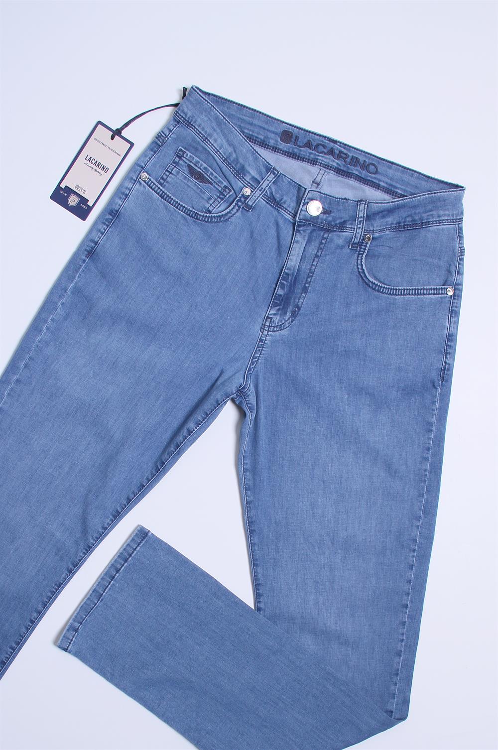 LACARINOYüksek Bel Yarım Boru Paça Blue Jean Pantolon