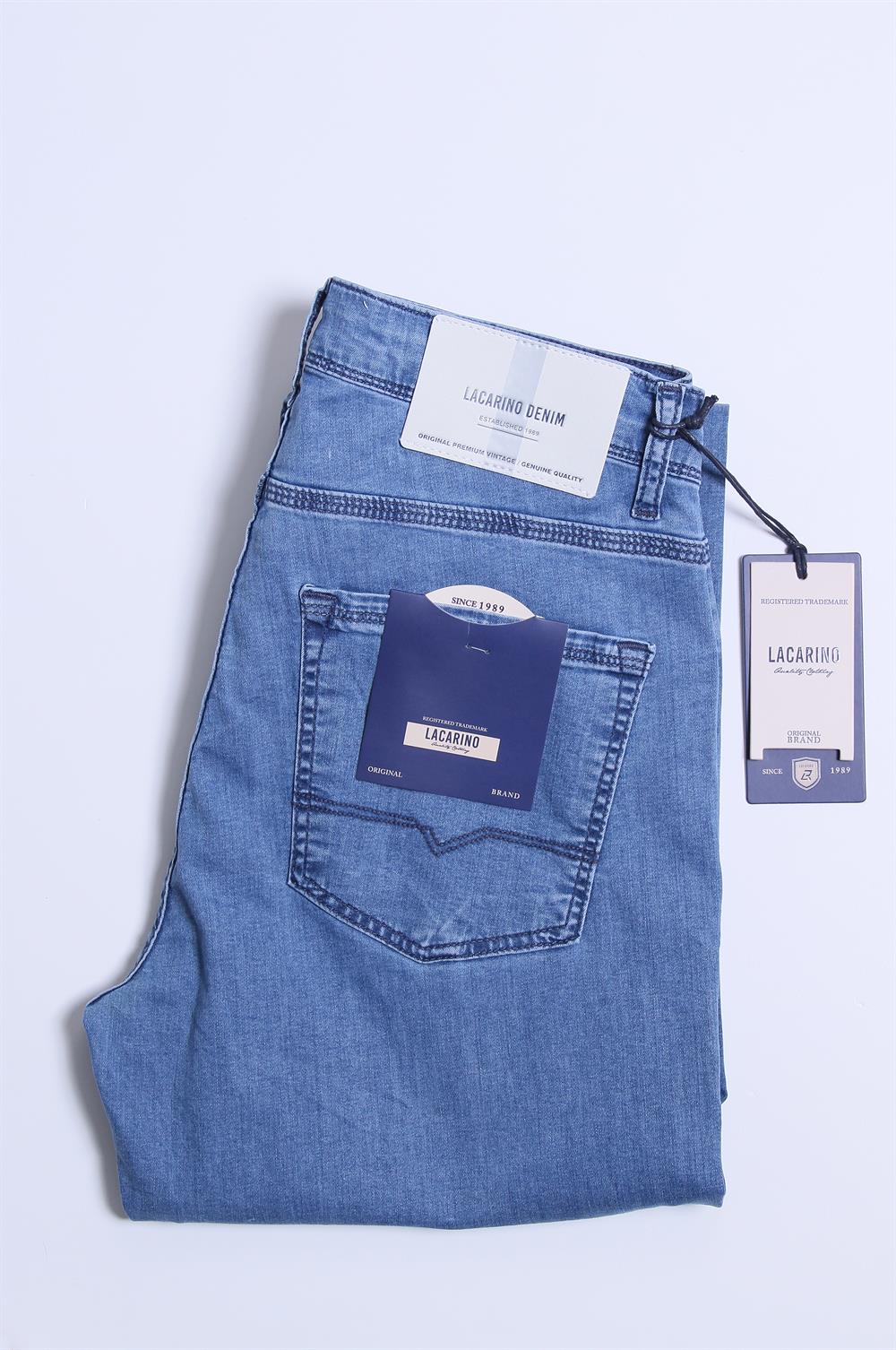 LACARINOYüksek Bel Yarım Boru Paça Blue Jean Pantolon