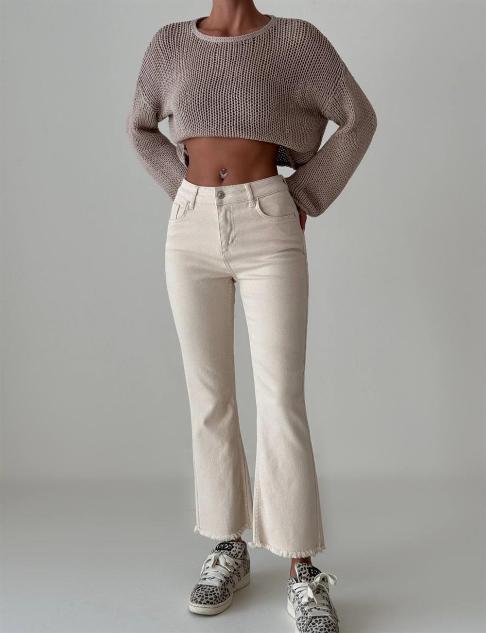 LACARINOMini Flare Naturel Jean Pantolon