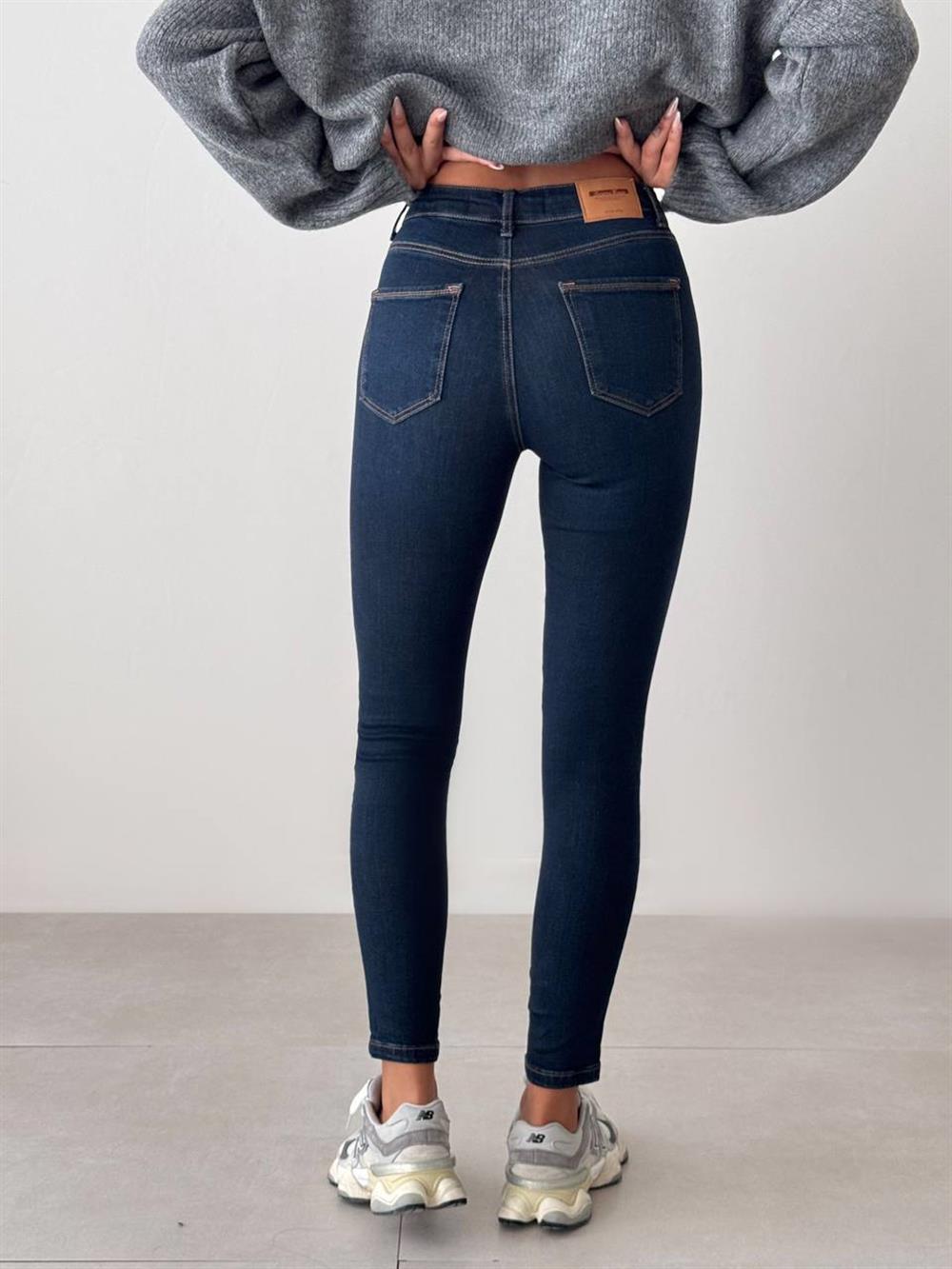 LACARINOYüksek Bel Dar Paça Kadın Dark Blue Tint Pantolon