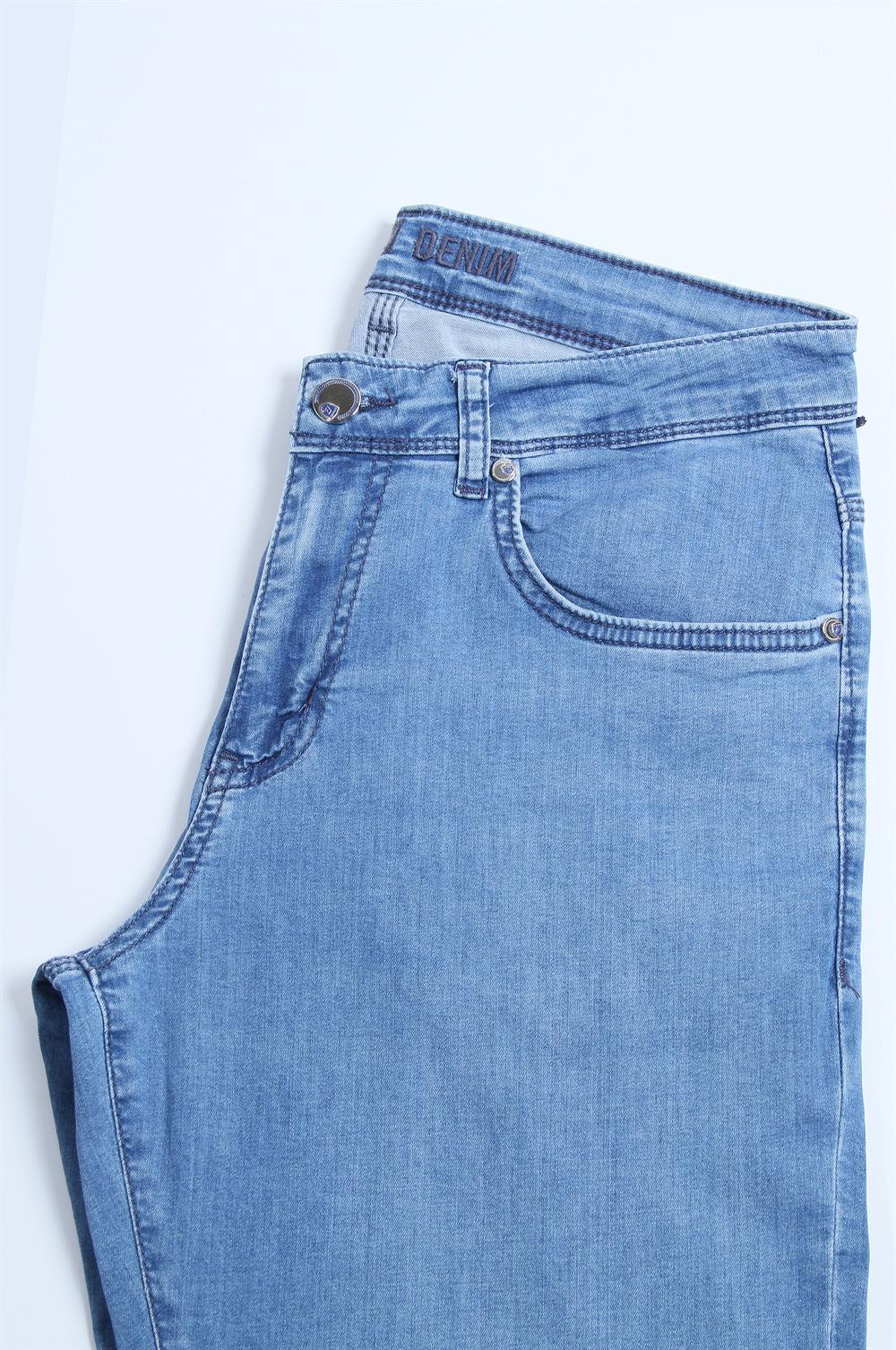 LACARINOErkek Yüksek Bel Dar Paça Blue Jean Pantolon 
