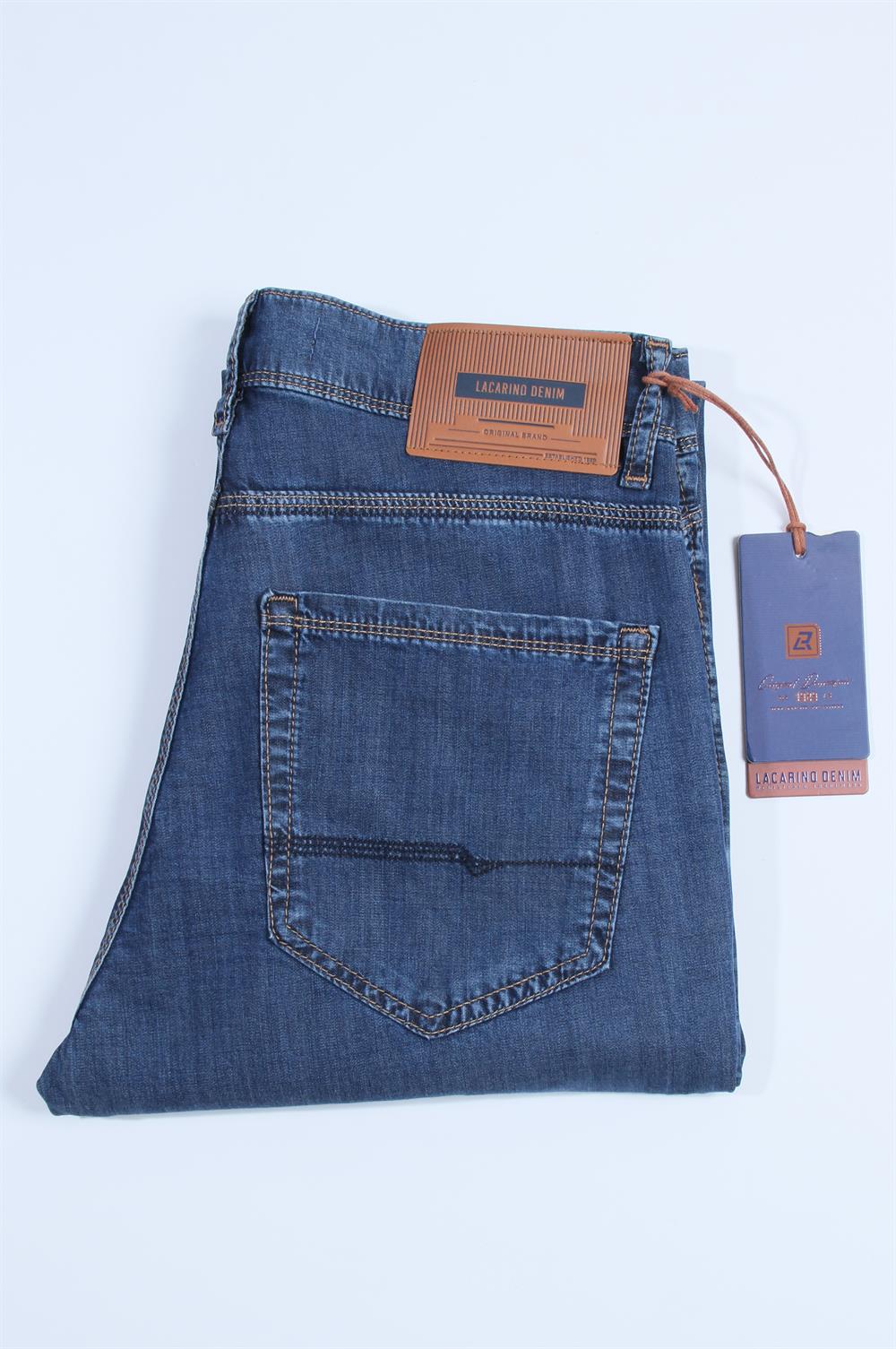 LACARINOYüksek Bel Dar Paça Battal Kesim Dark Blue Jean Pantolon