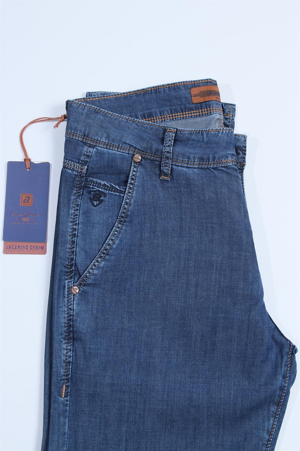 LACARINOYüksek Bel Dar Paça Battal Kesim Dark Blue Jean Pantolon